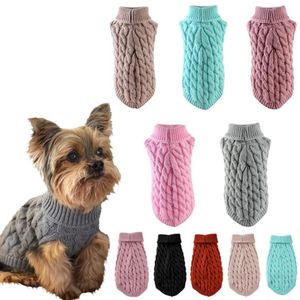 Chaud chien vêtements chat pull vêtements hiver col roulé tricoté animal chat chiot vêtements Costume pour petits chiens chats Chihuahua tenue gilet