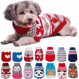 Vêtements chauds pour chiens Vêtements pour petits chiens de taille moyenne Chandail tricoté pour chat Vêtements pour animaux de compagnie pour Chihuahua Bulldogs Chiot Costume Manteau Hiver P1207