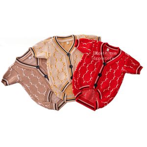 Vêtements de chien chauds pour chiens de chien avec jacquard motif de lettres chiens doux pull classique animal occasionnel vêtements de mode cardigan chandails tricotés tricot s A361