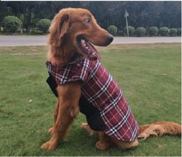 Manteau chaud pour chien - Veste réversible imperméable - Manteau d'hiver imperméable de style britannique - Vêtements à carreaux pour animaux de compagnie - Manteaux pour temps froid - Gilet de neige confortable pour chiens de petite, moyenne et grande taille