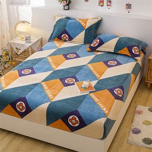 Warm Flanel Elastisch hoeslaken Soft Bed Home Matras Cover Bedsheet Dubbele Twin Volledige Queen King Size 180x200 150x200cm 220217