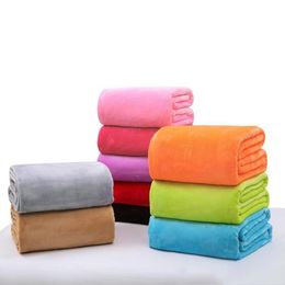 Mantas cálidas de lana de franela, colcha suave y sólida, toalla de invierno y verano de felpa, edredón, manta para cama y sofá