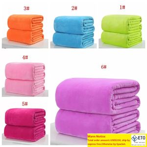 Couvertures en molleton de flanelle chaude couvertures de couleurs unies douces couvre-lit solide en peluche hiver été couverture pour canapé-lit