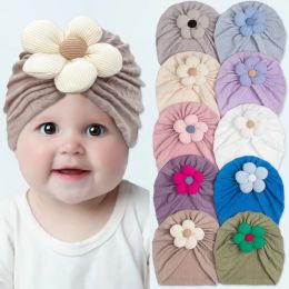 Chapeau chaud à fleurs pour nouveau-né, bonnet pour enfants en bas âge, Turban, accessoires pour cheveux, couvre-chef, cadeaux de noël