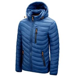 Veste chaude hommes coupe-vent printemps automne à capuche Parkas hommes mode décontracté léger coton rembourré veste manteau mâle 240124