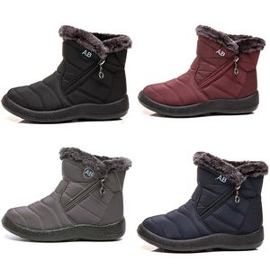 warme dames snowboots zijrits lichte katoenen damesschoenen zwart rood blauw grijs winter buitensport sneakers