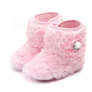 Warme pasgeboren babymeisjes Princess Lace Flower Winter Boots First Walkers Anti-Slip Infant Toddler Child Girl Footwear Shoes
