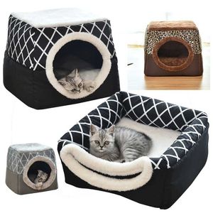 Warme huisdier kat kennel hond bed sofa kat matten kooi huis kennel huisdier producten winter slapen nest kussen mand 2101006