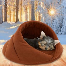 Warm Huisdier Zacht Geschikt Fleece Bed Huis voor Hond Kussen Kat Slaapzak Nest Hoge Kwaliteit 10c15 Y200330226p