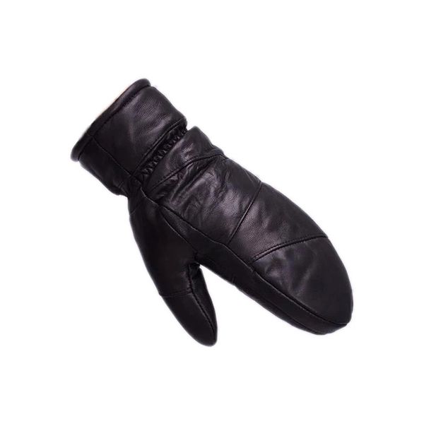 Guantes de espesor de cuero de oveja cálidos Hombres Mujeres de algodón de algodón de invierno Motorcillo de vellón acolchado Ciclismo Mittenas al aire libre 231221