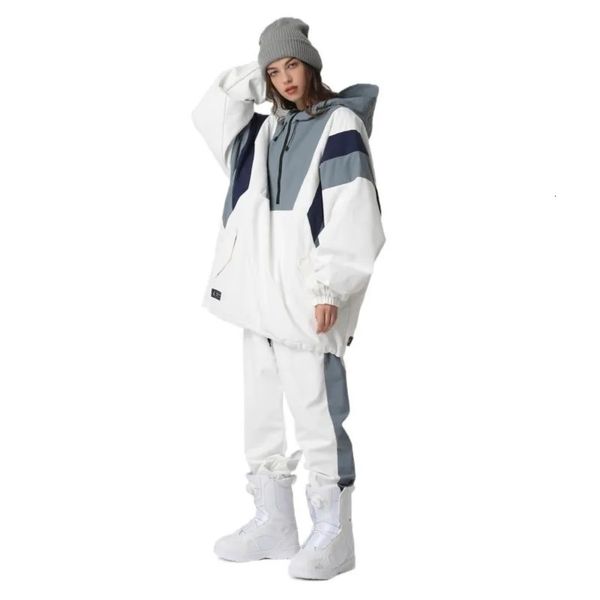 Combinaison de Ski chaude femmes hommes imperméable coupe-vent Ski et snowboard veste pantalon ensemble femme en plein air polaire snowboard ensemble 240111