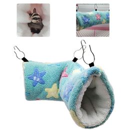 Chaud doux Hamster étoiles hamac furet petits animaux sucre planeur Tube balançoire lit nid suspendu Tunnel en peluche nids animaux fournitures 285F