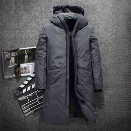 Chaud épais hiver doudoune hommes marque de mode vêtements Top qualité x-long mâle blanc duvet de canard manteau M-4XL Y1103