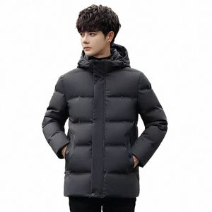 Chaqueta de plumón de ganso blanco cálido para hombre, abrigos de invierno cálidos de color sólido con capucha, Parka gruesa de plumón para hombre, abrigo de invierno al aire libre de calidad superior B2y1 #