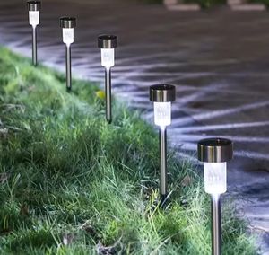 Warm wit roestvrijstalen LED Solar Lights Landscape Lighting Solar Lights Outdoor Garden Path