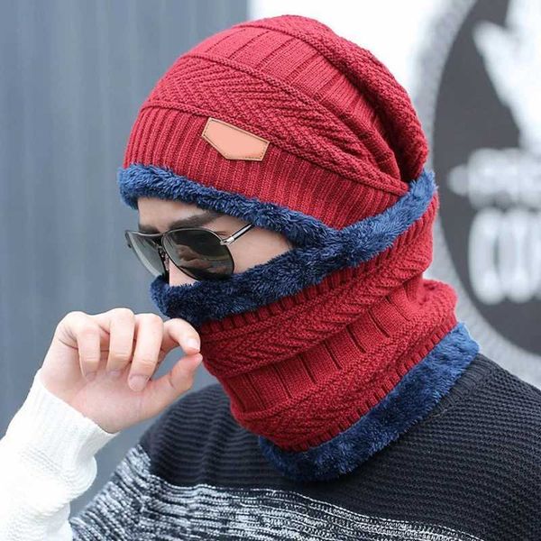 Chaud hiver bonnet chapeau écharpe ensemble élégant tricot crâne casquette pour hommes tricoté vêtements de ski cyclisme unisexe 230920