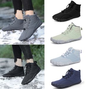 Bottes d'hiver chaudes 2023 Chaussures de neige décontractées Femmes hommes noirs gris bleu vert clair