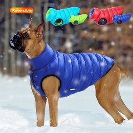 Vêtements d'hiver chauds pour chiens, gilet réversible pour chiens, manteau 3 couches épais, vêtements imperméables pour petits et grands chiens, 231220