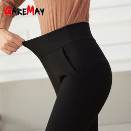 Leggings calientes con forro polar de seda de cintura alta de gran tamaño, gruesos y ajustados, más cálidos de invierno para mujer 210428