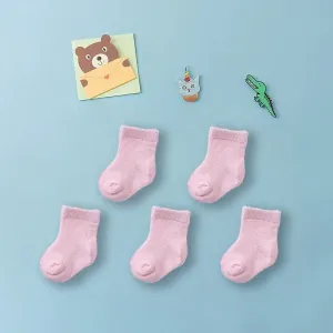 Réchauffeurs 5 ensembles de paires 0 à 6 mois pour les chaussettes roses bébé nouveau-nés printemps et d'été Nouveaux accessoires pour bébés pour bébé