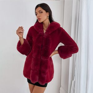 Warmte winter jas jas dames faux bont stijl jassen voor dame nieuwe kleren warme luxe bont donzige harige jassen kleding