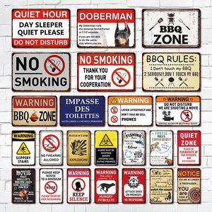 WAARSCHUWING BBQ TIN SPORN NO ROKEND VINTAGE SPORT Decoratie voor BBQ Garage Zone Home Backyard Man Cave Pub Club Wall Decoratie Gepersonaliseerde Tinnen Tekens Maat 30x20cm W01