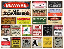 AVERTISSEMENT ATTENTION DANGER AVIS METAL PEINTURE SIGNES MAN Cave pas d'intrusion Décor de prise de vue pour Pub Bar Club Home Vintage Wall Plaqu7032186