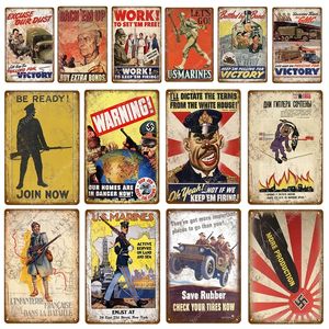 Warning Victory US Marines Metal Tin Sign Russia Military Political Army Soldier Poster Art Plaque Vintage Home Wall Decor War Warning Poster Signs Size 30X20CM w01