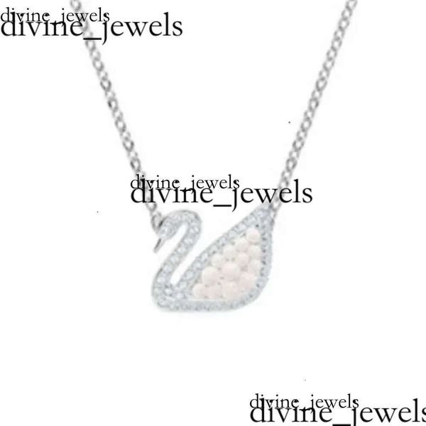Collier Warovski Bijoux de créateurs Swarovskis Fashion Swarovskis Jewelry Femmes Gold Swan Heart Gradient Diamond Pendant Pendant Collier Collier 2474 2047