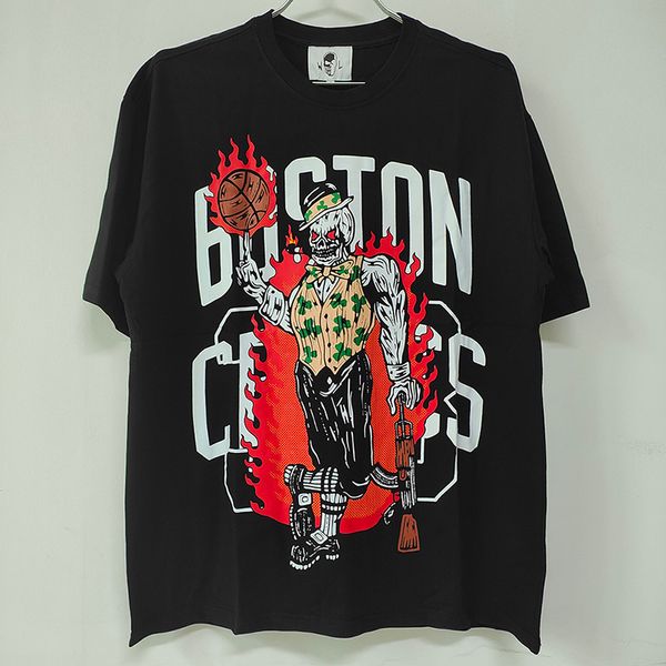 Warren T-shirt Boston Skull City of Angels Print Mens Lotas Tee Summer Womens T-Shirts Loose Tees Men Casual Shirt Black Top Tee S-XL