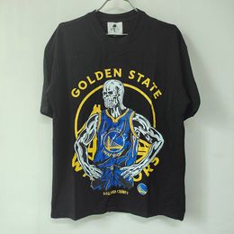 Warren T-shirt Golden State Gedrukte tee heren lotas tee zomer dames t-shirts losse tees mannen casual shirt zwarte top tee s-xl