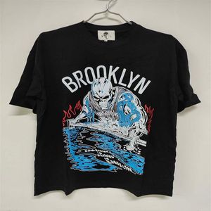 Warren T-shirts Basketball Brooklyn Skull Print Hommes Lotas Femmes Art T-shirts Lâche T-shirts Hommes Casual Chemise À Manches Courtes Noir Tee2559
