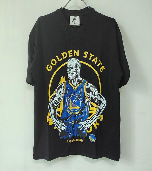 Warren Camiseta Golden State Camiseta estampada Camiseta para hombre Camisetas de verano para mujer Camisetas sueltas Camiseta informal para hombre Camiseta negra