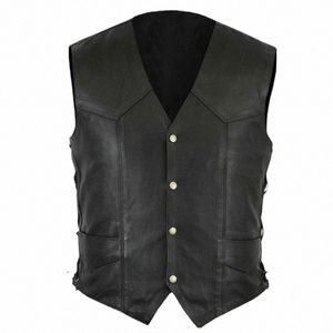 Krijger Lederen Hemdje Ridder Kostuum Mannen Middeleeuwse Lederen Armor Sleevel Vest Top Lace Up Lederen Vest Plus Size H4ye #