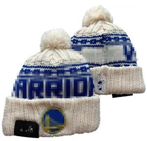 Gorro Warriors Gorros Golden States Los 32 equipos Gorros de punto con pompones para hombre Gorros de béisbol Lana a rayas Cálido Deporte universitario de EE. UU. Gorros de punto Gorra para mujer