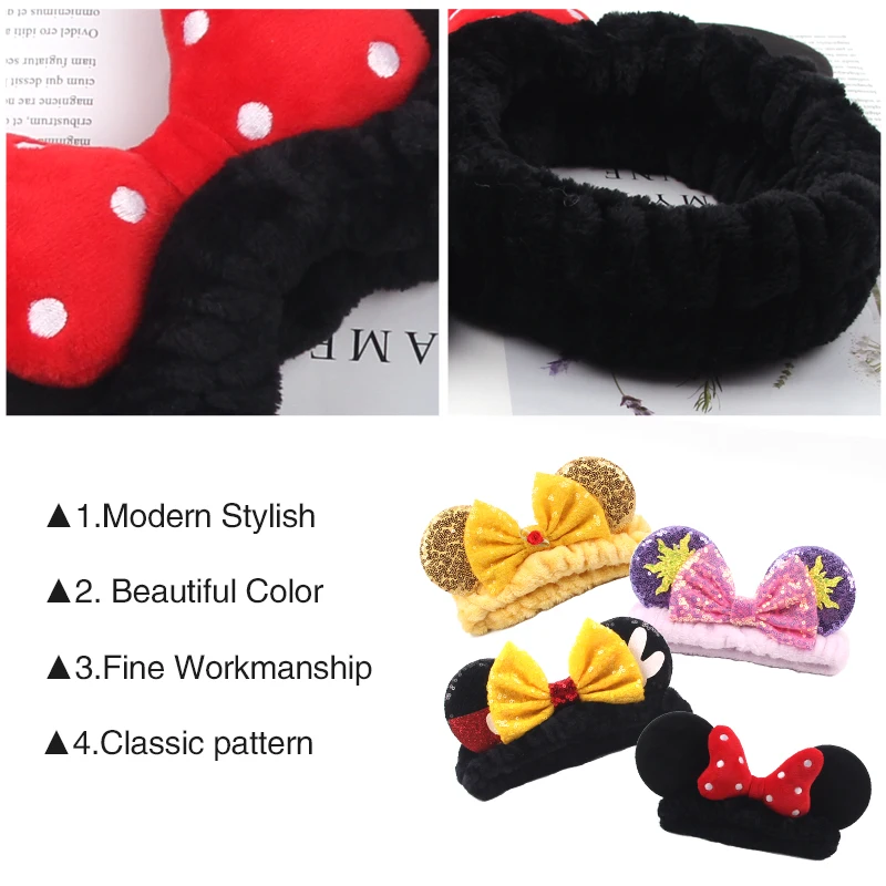 Wash Face Hair Holder Hairbands Soft Warm Coral Fleece Bow Mouse Ears Headband For Women Girls Turban 2024 Hair Accessories