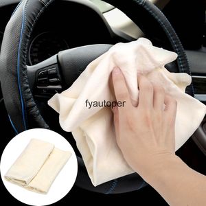 Laver le daim absorbant séchage rapide serviette outil de nettoyage de voiture en cuir véritable chamois naturel