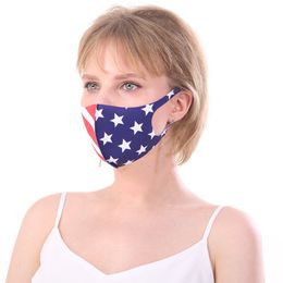 Wasbaar stofdicht creatief afdrukken masker rijden anti-mist outdoor sport masker Amerikaanse vlag gezicht mond cover groothandel designer facemask