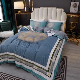 Mantas Juego de cama de diseñador de moda de invierno, sábanas cubiertas de edredón blanco y negro con 2 fundas de almohada, edredón Queen, marca The queen luxury