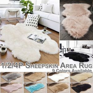Tapis de mouton de mouton lavable tapis de sol Shaggy Coussins de cuisine Mat de cuisine Fur Sheep Sheepskin Tapis Home Decor D20 210626