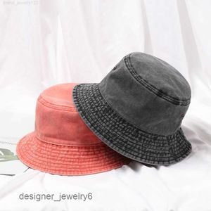 Gewassen spijkerbroek met hoed vrouwen brede runder katoen visser hoed meisjes jongens zomer Panama zon hoed outdoor strand viskap