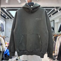 Gewassen geborduurd losse hiphop fleece hoodies heren en dames mode hoodie herfst en winter plus fluweel