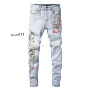 Gewassen es amari Bedrukking amirl Licht amirlies Gepersonaliseerde denim broek amis 863 imiri Kleur amiiri Verontrust Ontwerper Karakter Kleding Trend Jeans Vers K6W9