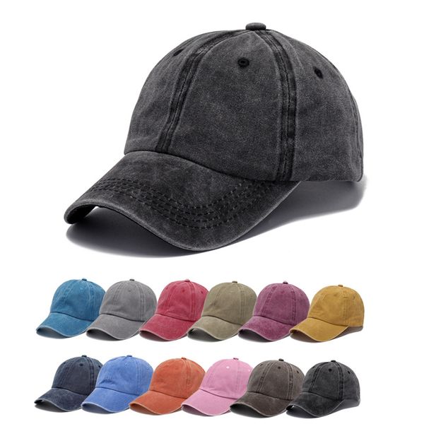 Sombreros lavados, logotipo bordado, sombreros viejos de papá hechos en Europa y América, sombreros de pico de pato con capota blanda al por mayor, sombreros estampados, gorras de béisbol con tablero ligero