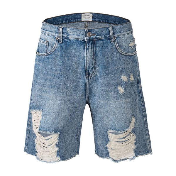 Designer en jean lavé pour hommes slim fit zipper shorts en jean en jean déchiré en jean en jean