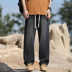 Gewassen jeans voor heren 2024 lente- en herfstseizoen Nieuwe Amerikaanse casual lange broek voor heren met losse rechte pijpen