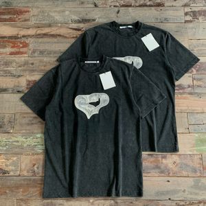 T-shirt d'impression lavé plus taille pour hommes à manches courtes pour hommes à manches courtes pour hommes