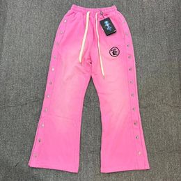 Gewassen roze oversized broek Heren Dames 1 Kwaliteit Joggers Joggingbroek