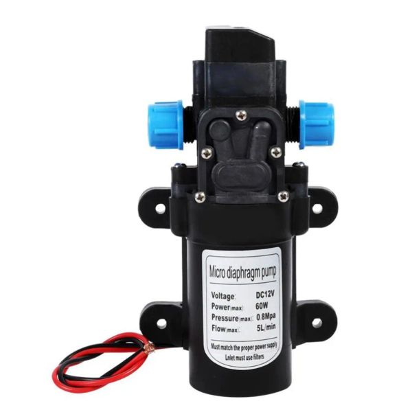 Bomba de agua para lavadora Dc 12v 60w, microbomba de agua de diafragma eléctrica, interruptor automático, 5l/min, bomba de Agua pulverizada de lavado de coche de alta presión