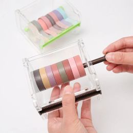 Washi -tape -organisator Creative Transparant Visabile Singable Detine Tape Cutter Washi Tape Dispenser Scrapbooking Tool Stationery Holder